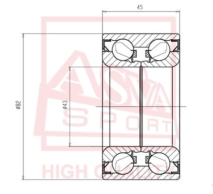 Подшипник ступицы колеса DAC43820045 ASVA