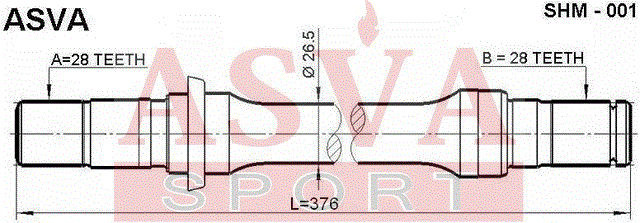 Вал привода колеса SHM-001 ASVA