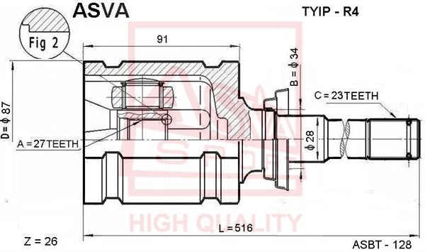 ШРУС TYIP-R4 ASVA