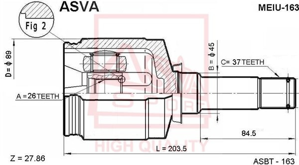 ШРУС MEIU-163 ASVA